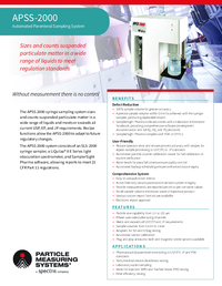 Thumbnail of document Data Sheet - APSS-2000 Liquid Particle Counter